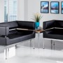 Benotto 1 seat Black Faux leather Curved frame Sofa