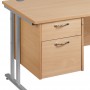 2 Drawer Fixed Pedestal - Silver Handle