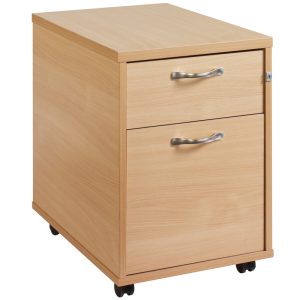 2 Drawer Mobile pedestal - silver handle