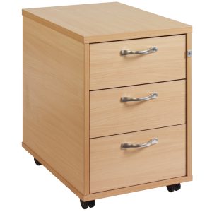 3 Drawer Mobile pedestal - silver handle