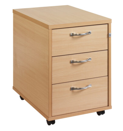 3 Drawer Mobile pedestal - silver handle