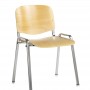 Taurus Wooden Chair Chrome Frame Stacking Chair