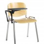 Taurus Wooden Chair Chrome Frame Stacking Chair with Writing Tablet